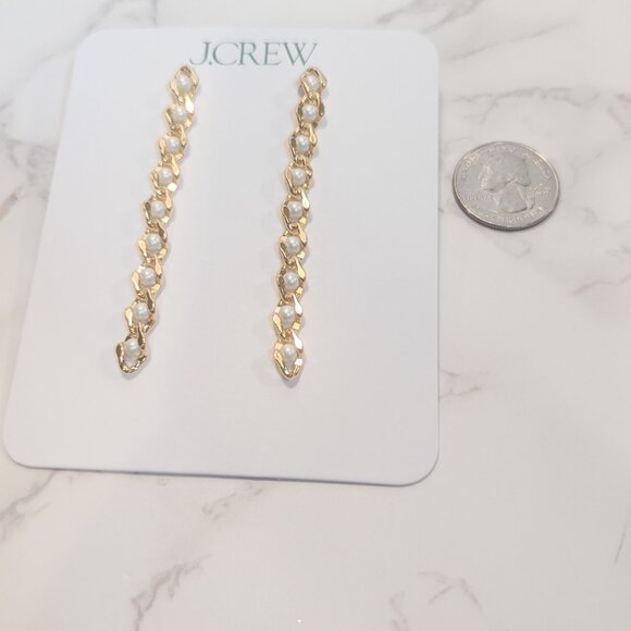 J.Crew Linear Pearl Chain Earrings - Picture 5 of 6